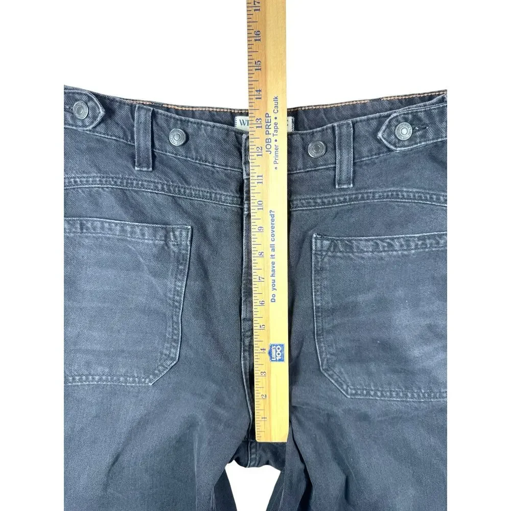We The Free Palmer Cuffed Jeans 29 Chalkboard Black Wide Leg Relaxed Slouchy
